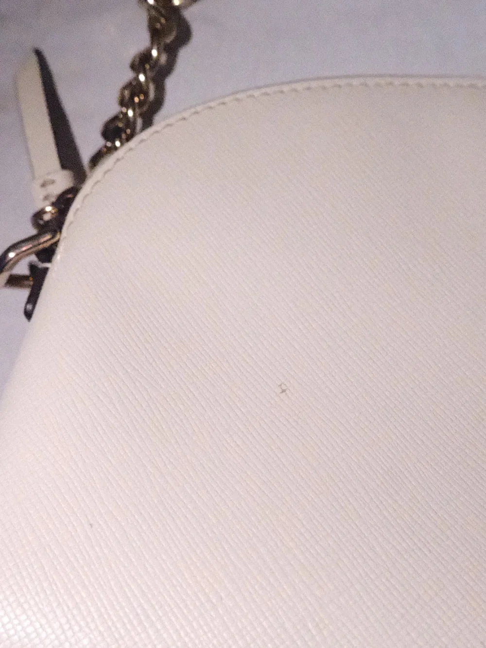kate spade cream leather crossbody with gold chain accents